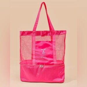 Play & Joy Pink Beach Bag with Insulated Bottom
